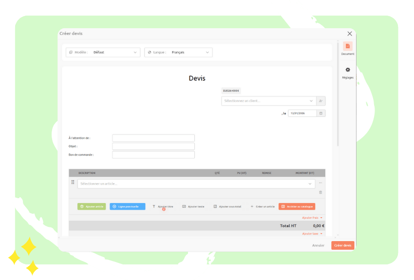 Une création de documents fluide et sans erreur