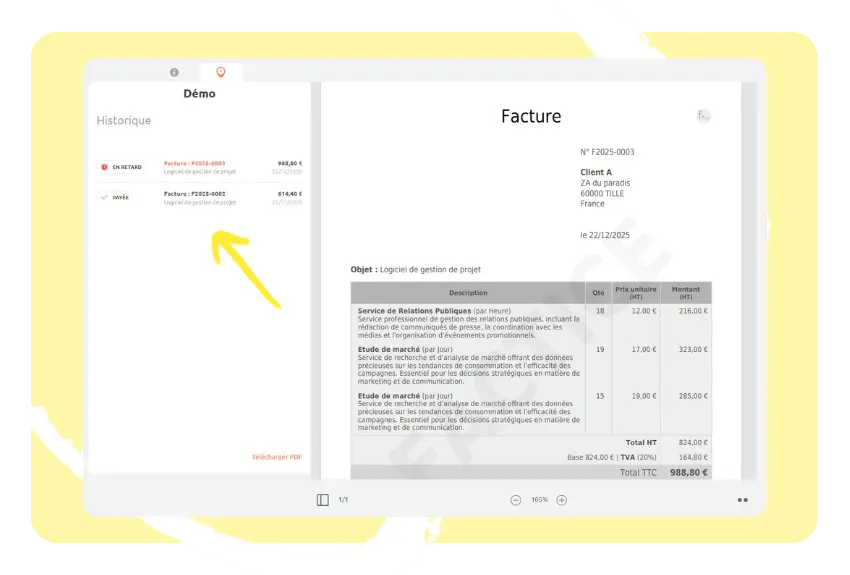 Un espace client clair pour des échanges simplifiés